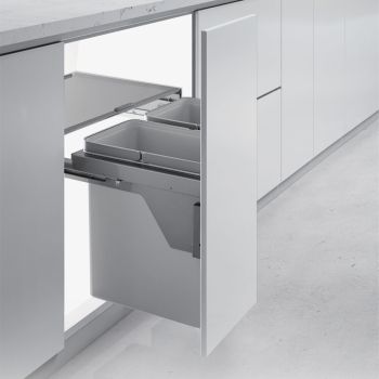 HIGOLD Optum 56L Twin Slide Out Bottom Mounted Concealed Bin (for 60cm cupboard)