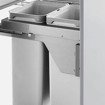 HIGOLD Optum 56L Triple Slide Out Side Mounted Concealed Bin (for 60cm cupboard)
