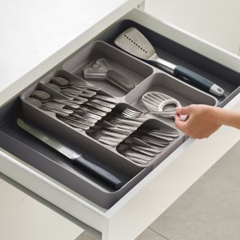 JOSEPH JOSEPH DrawerStore Expanding Cutlery, Utensil & Gadgets Organiser - Grey