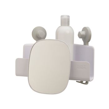 JOSEPH JOSEPH EasyStore Corner Shower Shelf with Removable Mirror - White