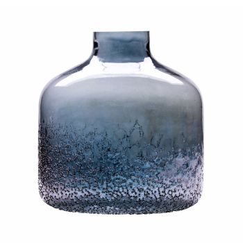 SSH COLLECTION Maja 33cm Tall Glass Bottle Vase - Steel Blue