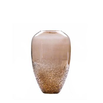 SSH COLLECTION Indi 23cm Tall Glass Vase - Rustic Brown