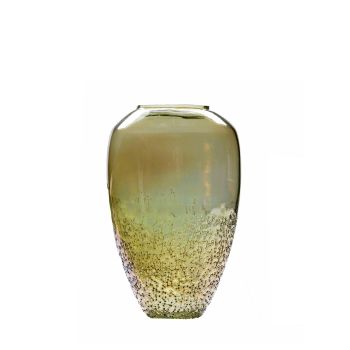 SSH COLLECTION Indi 23cm Tall Glass Vase - Olive Green