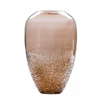 SSH COLLECTION Indi 31cm Tall Glass Vase - Rustic Brown