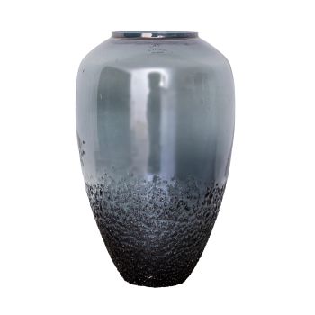 SSH COLLECTION Indi 31cm Tall Glass Vase - Grey