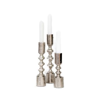 SSH COLLECTION Ripple 25cm Single Candle Stand - Nickel