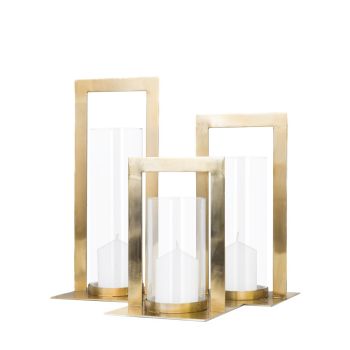 SSH Collection Toren 26cm Tall Hurricane Lamp - Antique Brass