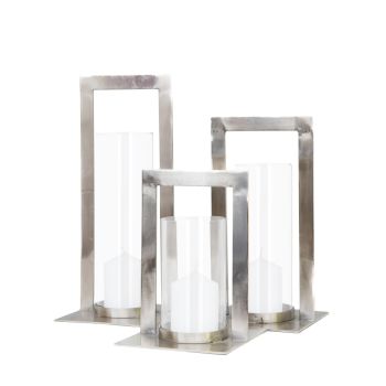 SSH Collection Toren 26cm Tall Hurricane Lamp - Polished Nickel