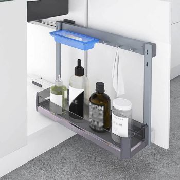 ELITE Galley Undersink Pull-Out Side Mounted Cleaning Storage with Lift-Off Baskets