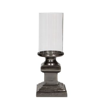 SSH COLLECTION Lara 29cm Tall Hurricane Lamp - Black Nickel