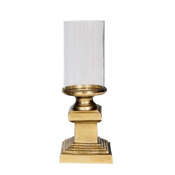 SSH COLLECTION Lara 42cm Tall Hurricane Lamp - Brass