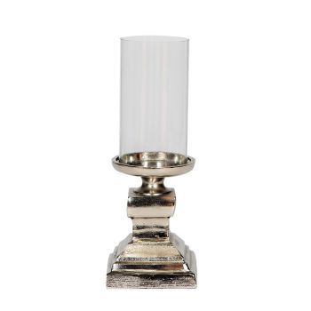 SSH COLLECTION Lara 29cm Tall Hurricane Lamp - Nickel