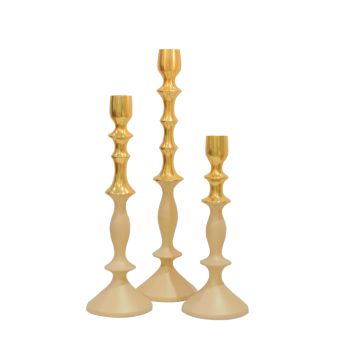 SSH COLLECTION Ludwig 35cm Tall Single Candle Holder - 2 Tone Gold