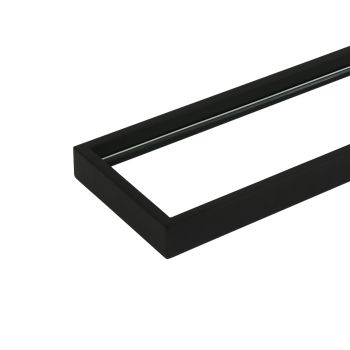 AGUZZO Montangna Glass Shelf with Stainless Steel Frame - Matte Black