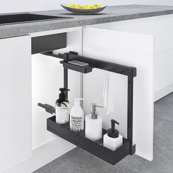 ELITE Nero Undersink Pull-Out Side Mounted Kitchen Storage with Lift-Off Baskets