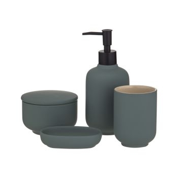 ACADEMY 4 Piece Becket Bathroom Set - Green/Black