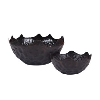 SSH COLLECTION Oleum 56cm Wide Bowl - Hammered Black