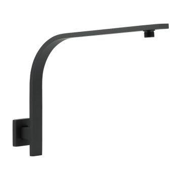 VALE Wall Mounted High Curved Goose Neck Shower Arm - Matte Black