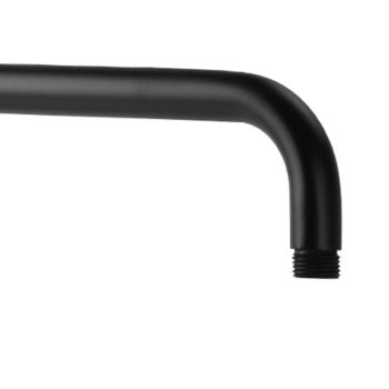 VALE Wall Mounted Round Goose Neck Shower Arm - Matte Black