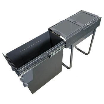 ELITE Domestique Plus 34L Single Slide Out Bottom Mounted Concealed Waste Bin (for 30cm cupboard) - includes Door Bracket