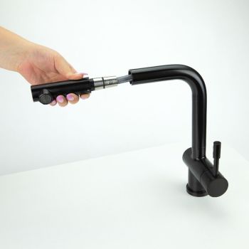 SWEDIA Sigge Stainless Steel Kitchen Mixer Tap with Pull-Out - Satin Black