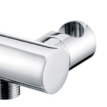 VALE Round Hand Shower Holder with Inlet - Chrome