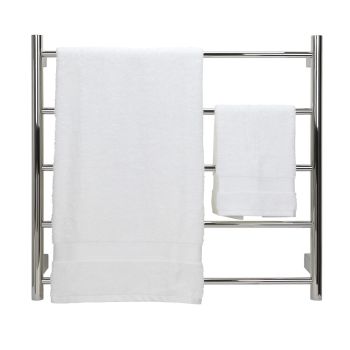 AGUZZO Ezy Fit Dual Wired Round Tube Heated Towel Rail 75 x 70cm - Brushed Nickel