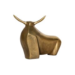 SSH COLLECTION Longhorn 26cm Tall Decorative Yak Statuette - Antique Brass