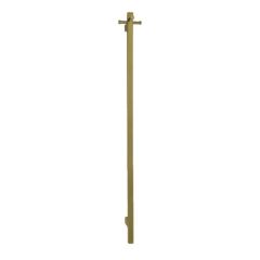 AGUZZO Ezy Fit Vertical Bottom Wired Heated Single Towel Rail - Brushed Brass