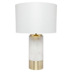CAFE LIGHTING Paola Marble Table Lamp - White with White Shade