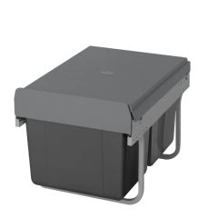 ELITE Domestique Low Height / Undersink 30L Twin Slide Out Concealed Waste Bin with Soft Close (for 40cm cupboard) - Bottom Mounted