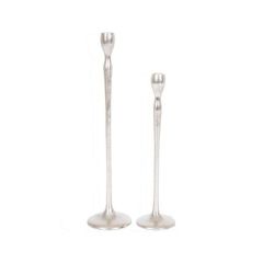 Set of 2 SSH COLLECTION Elise 40 and 50cm Tall Single Candle Holders - Antique Nickel