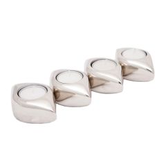 Set of 4 SSH COLLECTION Tear Drop Tea Light Candle Holders - Nickel
