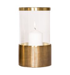 SSH COLLECTION Ziggy 39cm Tall Hurricane Lamp - Brass