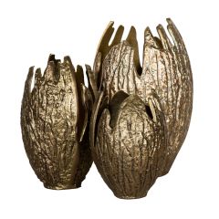 SSH COLLECTION Organic 21cm Tall Vase - Antique Brass