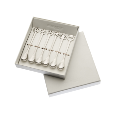 BUGATTI Lucky Charm Set of 6 Moka Spoons - Chrome