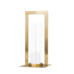 SSH COLLECTION Toren 41cm Tall Hurricane Lamp - Antique Brass