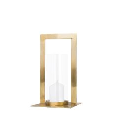 SSH COLLECTION Toren 34cm Tall Hurricane Lamp - Antique Brass