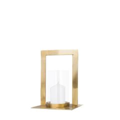 SSH COLLECTION Toren 26cm Tall Hurricane Lamp - Antique Brass