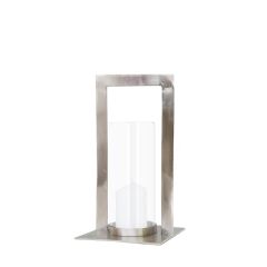 SSH COLLECTION Toren 34cm Tall Hurricane Lamp - Polished Nickel