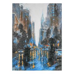 CAFE LIGHTING 'City Scape' Enhanced Canvas Print