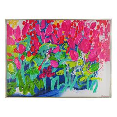 CAFE LIGHTING 'Flower Garden' Enhanced Canvas Print