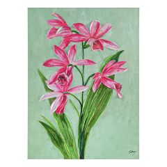 CAFE LIGHTING 'Pink Orchid' Enhanced Canvas Print