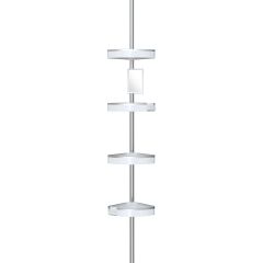 BETTER LIVING HiRise 4 Tension Shower Caddy with Mirror - White/Aluminium