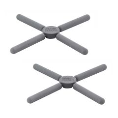 Set of 2 GRAND DESIGNS Foldaway Trivets - Grey