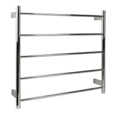 AGUZZO Ezy Fit Dual Wired Round Tube Heated Towel Rail 75 x 70cm - Polished SS