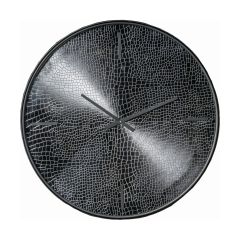 SSH COLLECTION Croco 41cm Wide Round Wall Clock - Black