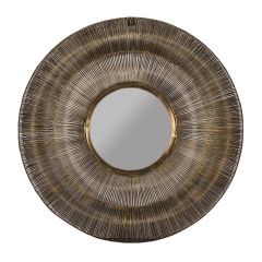 SSH COLLECTION Kronkel Medium 76cm Wide Round Wall Mirror - Brass