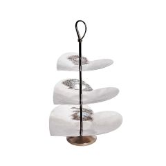 SSH COLLECTION Valentino 52cm Tall 3 Tier Cake Stand - Polished Steel