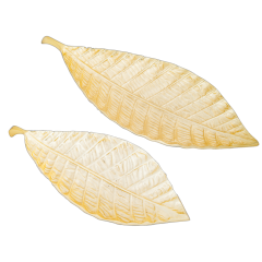 Set of 2 SSH COLLECTION Troppo 38 and 50cm Long Decorative Leaves - Brass